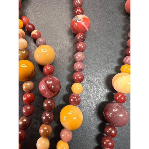 NEW Mookaite Jasper station 36 inch necklace with sterling silver clasp - Picture 14 of 15